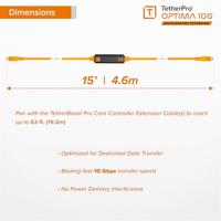 Tether Tools TetherPro Optima 10G USB-C, 15&apos; (4.6m), straight black - thumbnail