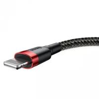 USB Lightning kabel Baseus Cafule 1.5A 2m (zwart en rood) - thumbnail