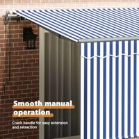 VidaXL Inklapbaar zonnescherm blauw en wit 350 x 200 cm - thumbnail