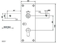 Nemef 1806/2 Garageslot | PC60mm | slotkast staal verzinkt 59x159mm | stangen horizontaal | niet verend | M6 aansluiting | dag- en nachtfunctie | DR - thumbnail