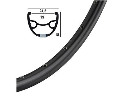 Rigida Velg ryde 28 (622) rival-21 36/14 zwart (ongeslepen)