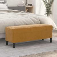 Bankje 100x35x41 cm fluweel bruin - thumbnail