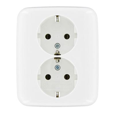 Busch Jaeger WIT inbouw stopcontact RA dubbel - 4695510