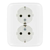 Busch Jaeger WIT inbouw stopcontact RA dubbel - 4695510 - thumbnail