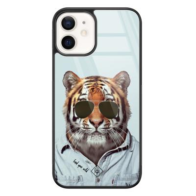 iPhone 12 glazen hardcase - Tijger wild iPhone 12 glazen hardcase - Tijger wild
