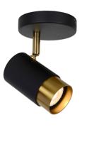 Lucide FLORIS - Plafondspot - Ø 10 cm - 1xGU10 - Zwart - thumbnail