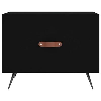 Salontafels 2 st 50x50x40 cm bewerkt hout zwart