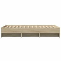 Bedframe zonder matras hout sonoma eikenkleurig 75x190 cm - thumbnail