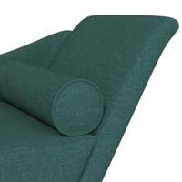 Chaise longue met kussens stof donkergroen - thumbnail