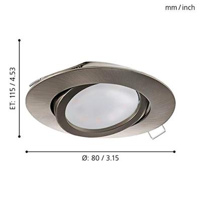 Eglo Inbouw spotTedo 8cm nikkel mat - 31688