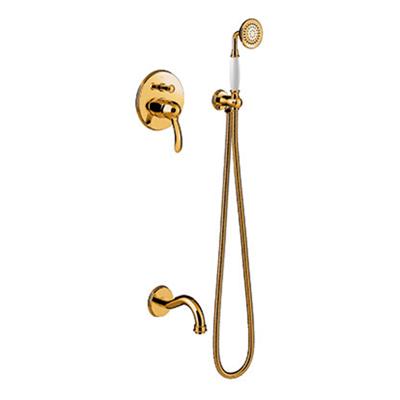 Badmengkraan Tres Clasic Inbouw Set Incl. Handdouche Goud Badmengkraan Tres Clasic Inbouw Set Incl. Handdouche Goud