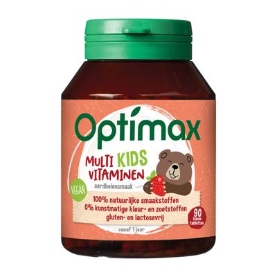 Optimax Kinder multi aardbei (90 Kauwtab)