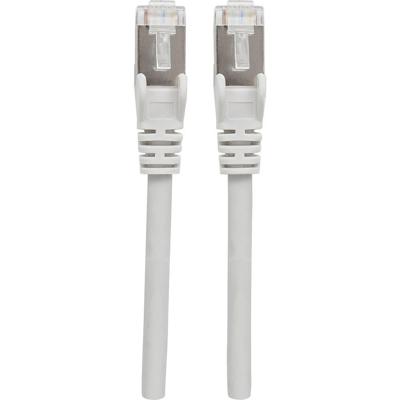 Intellinet 317177 RJ45 Netwerkkabel, patchkabel CAT 6A S/FTP 7.50 m Grijs Folie afscherming, Afscherming gevlochten, Halogeenvrij 1 stuk(s)