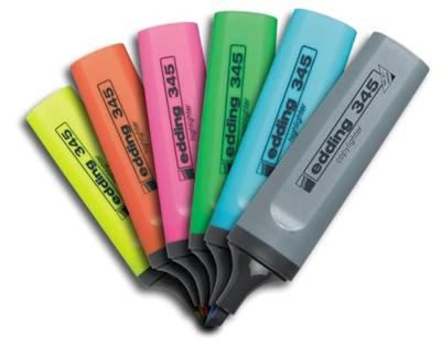 Edding markeerstift 345, etui van 4 stuks in geassorteerde kleuren Edding markeerstift 345, etui van 4 stuks in geassorteerde kleuren