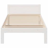 Bedframe zonder matras massief grenenhout wit 90x200 cm - thumbnail