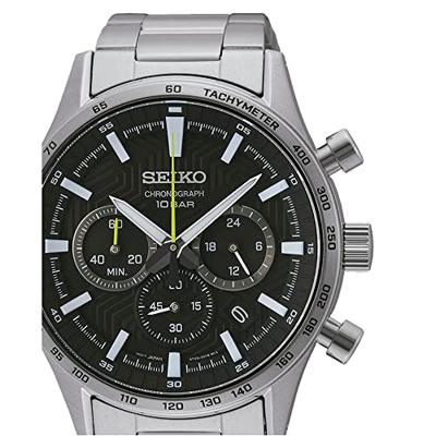 Seiko SSB413P1 Horloge staal zilverkleurig-zwart 43 mm