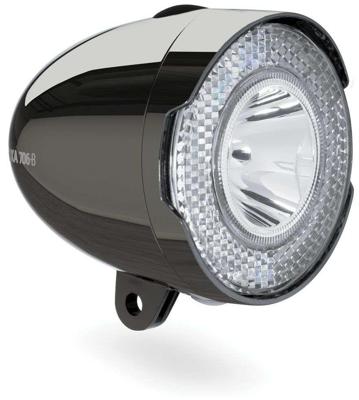 AXA koplamp 706 B Retro 15 lux led batterij chroomzwart