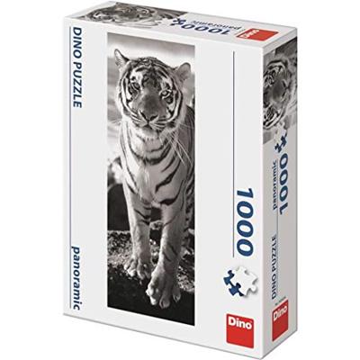 DinoToys Dino panorama puzzel van een witte tijger - 1000 stukjes