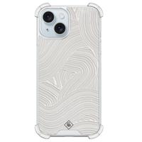 iPhone 14 shockproof hoesje - Abstract beige waves - thumbnail