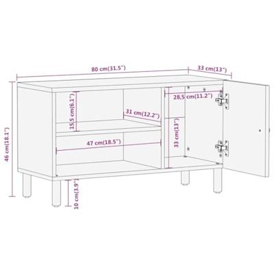 Tv-meubel 80x33x46 cm massief acaciahout