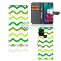Motorola Moto G10 | G20 | G30 | Telefoon Hoesje | Zigzag Groen - thumbnail