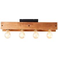 Brilliant PlafondlampCalandra 4-lichts zwart met houtbruin - 99450/76 - thumbnail