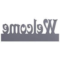 VidaXL Wandkapstok welcome 74x29,5 cm grijs - thumbnail