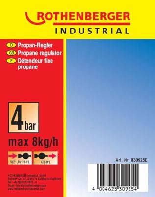 Rothenberger Propaandrukregelaar, 4 Bar - ROT030925E - thumbnail