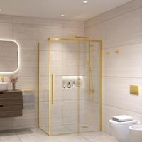 Douchecabine Sanivo Nova Soft Close Geborsteld Messing Goud Helder Glas (Alle Maten) - thumbnail