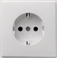 Stopcontact buiten Gira TX 44 met randaarde aluminium inbouw - thumbnail