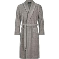 Cawö Cawo Heren Home Badjas met Sjaalkraag Uni 48 6508 graphit - thumbnail