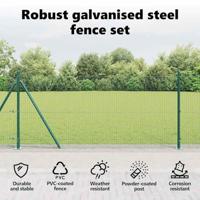 VidaXL Afrasteringspaal groen 10 x 0,8 m (25 x 25 mm gaas) - thumbnail