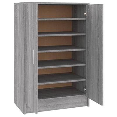 Schoenenkast 60x35x92 cm bewerkt hout grijs sonoma eikenkleurig