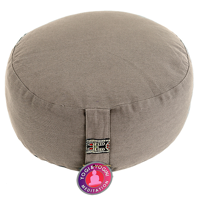 Yogi & Yogini Meditatiekussen Rond Katoen Taupe - 33 x 17 cm - thumbnail