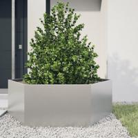 VidaXL Plantenbak zeshoek 138x120x45 cm roestvrijstaal - thumbnail
