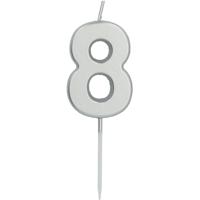 Cijferkaars &apos;8&apos; Zilverkleurig 5cm - thumbnail