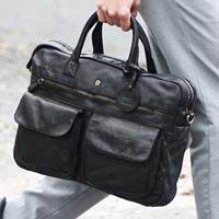 Juscha JU-48200 Laptop Aktetas Roberto Romano FIRENZE Zwart, Echt Leer 29x40x10cm - thumbnail