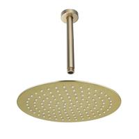 Fortifura Calvi Hoofddouche - 25cm - rond - plafondarm 20cm - Geborsteld Messing PVD (Goud) SW720555/SW720557 - thumbnail