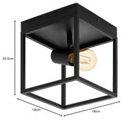 Eglo Zwarte plafondlampSilentina 1-lichts - 98331 - thumbnail