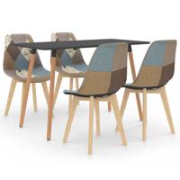 vidaXL 5-delige Eethoek grijs - thumbnail