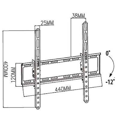 Nedis Kantelbare TV-Muurbeugel | 23-55 " | 35 kg | 12 ° | 38 mm | 1 stuks - TVWM1131BK TVWM1131BK