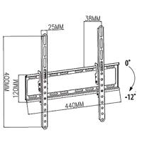 Kantelbare TV-Muurbeugel | 23-55 " | Maximaal schermgewicht: 35 kg | Kantelbaar: 12 ° | Minimale muurafstand: 38 mm | Staal | Zwart - thumbnail