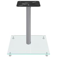 Luidsprekerstandaards 2 st 1 pijler gehard glas zilverkleurig - thumbnail