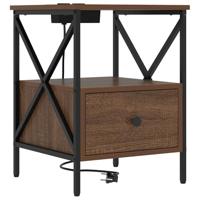 Nachtkastje met lade 2 pcs bruin eikenkleur 41,5 x 40,5 x 55 cm - thumbnail