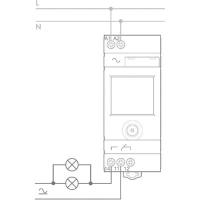 Finder 12.51.8.230.0000 Schakelklok voor DIN-rails 230 V/AC Dagprogramma, Weekprogramma