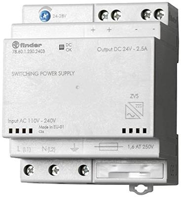 Finder 78.60.1.230.2402 DIN-rail netvoeding 24 V/DC 2.8 A 60 W Inhoud 1 stuk(s) Finder 78.60.1.230.2402 DIN-rail netvoeding 24 V/DC 2.8 A 60 W Inhoud 1 stuk(s)