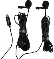 Boya BY-M3D Duo Clip-on Lavalier Microfoon voor USB-C - thumbnail