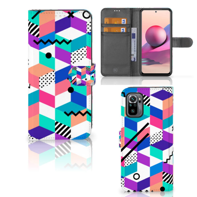 Xiaomi Redmi Note 10S | 10 4G | Poco M5s | Book Case | Blokken Kleurrijk