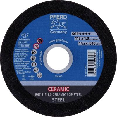 PFERD TOOLS EHT 115-1,0 CERAMIC SGP STEEL 61301510 Doorslijpschijf recht 115 mm 25 stuk(s) Staal PFERD TOOLS EHT 115-1,0 CERAMIC SGP STEEL 61301510 Doorslijpschijf recht 115 mm 25 stuk(s) Staal
