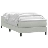 Boxspring met matras fluweel lichtgrijs 90x220 cm - thumbnail